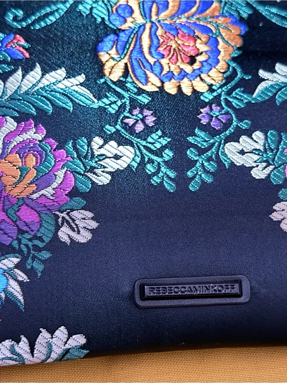 Rebecca Minkoff black Floral Embroidered Envelope Clutch